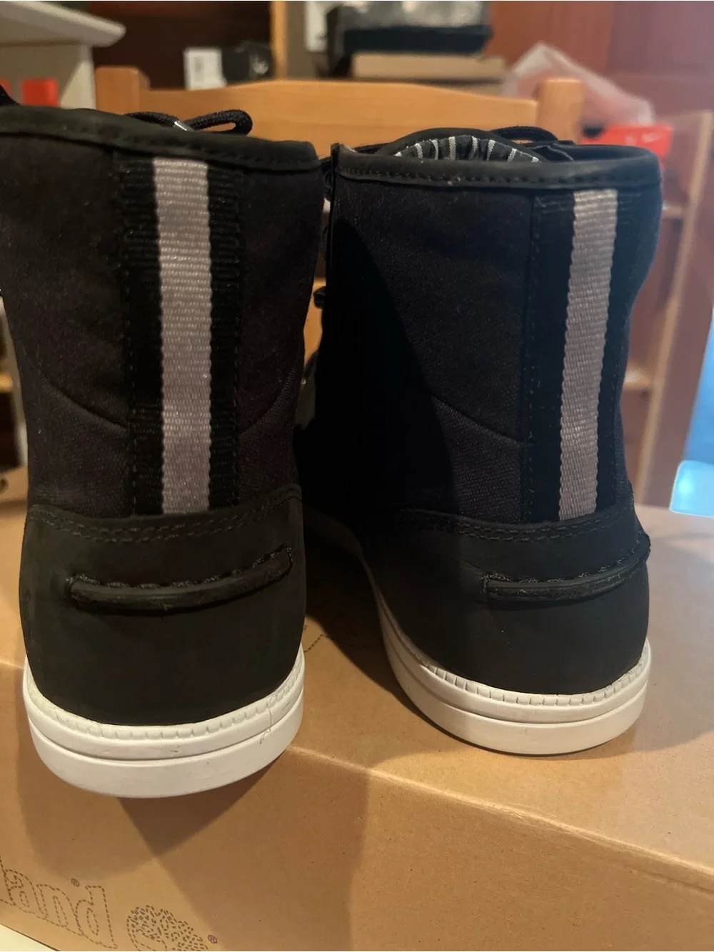 Timberland Black High-Top Canvas & Leather Sneakers